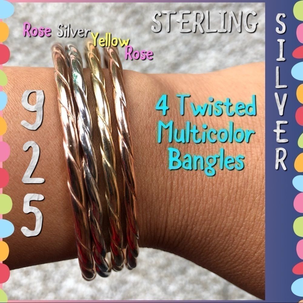 925 Sterlingsilver Multicolor Bangles - image 1